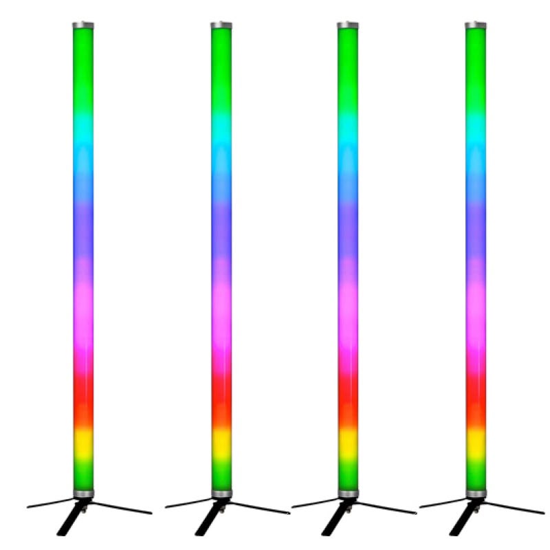 Bunte RGB-LED-Pixel-Tubes auf Stativen